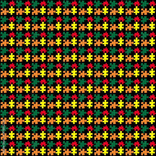 Colorful puzzles seamless pattern background