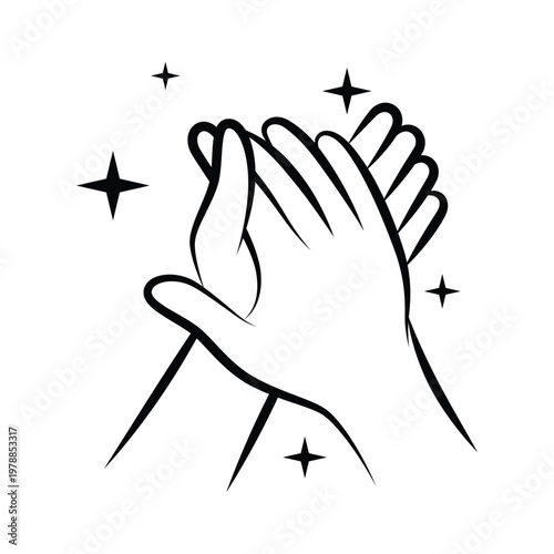 Clean hands washing hygiene. Line icon vector illustration