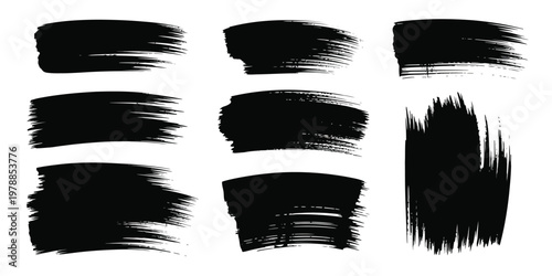 Abstract brush strokes in varying shades of black on a neutral background isolated on white background, Vector, illustration
