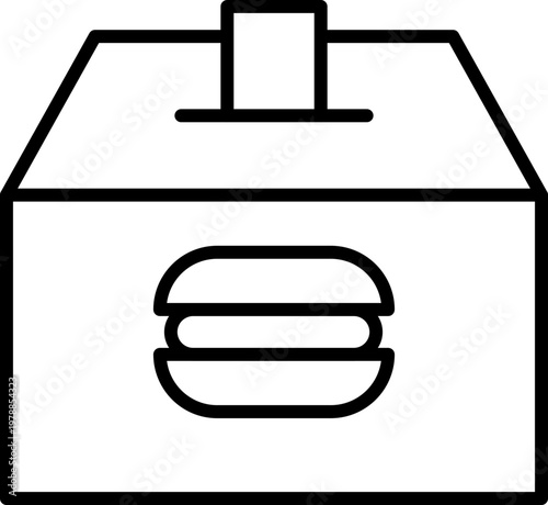 Bread Donation Line Icon, Food Donation Bread Icon, Charity Bread Donation Icon