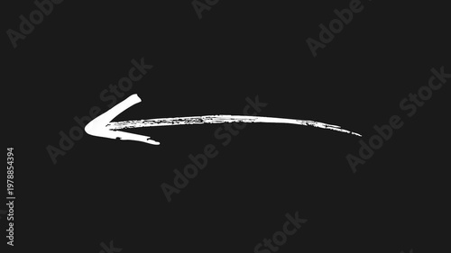 Arrow animation on a transparent background, Hand-drawn thin arrow graphic animation. Alpha channel.