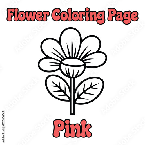Simple Flower Coloring Page for Kids – Cute Cartoon Floral Line Art Printable Worksheet
