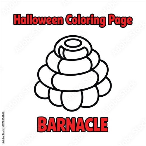 Halloween Barnacle Coloring Page for Kids – Cartoon Sea Creature Line Art Printable Worksheet