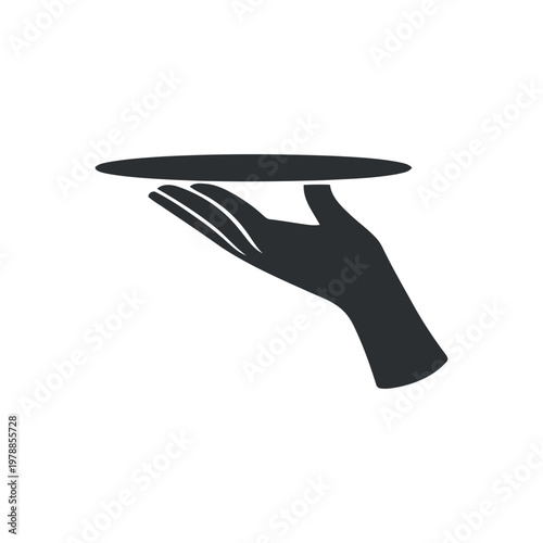 Silhouette of a hand holding a thin circular object against a white background