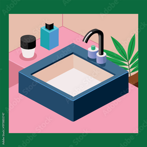 
Foreground of the counter top washbasin