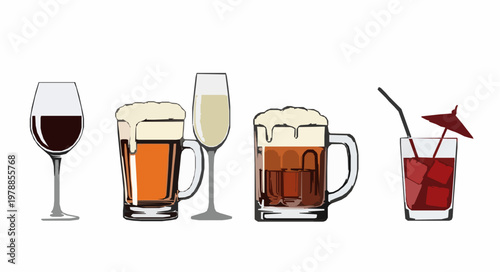 Bar Tools Vector Icons – Bottle Opener, Shaker & Cocktail Accessories