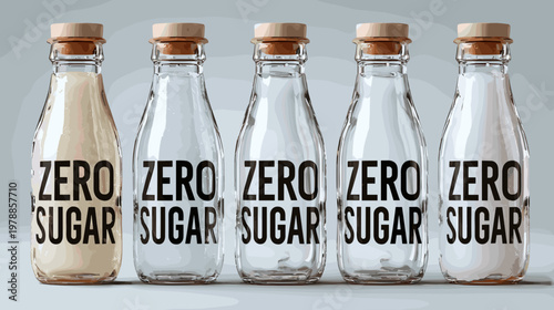 Variety of Colorful Zero Sugar Soft Drinks in Plastic Bottles on a Neutral Background