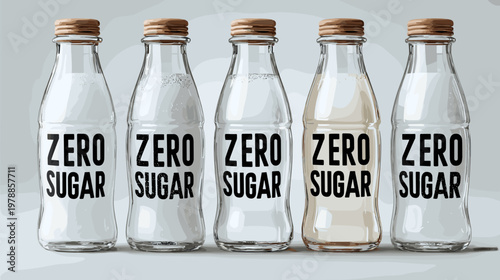 Variety of Colorful Zero Sugar Soft Drinks in Plastic Bottles on a Neutral Background