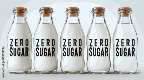 Variety of Colorful Zero Sugar Soft Drinks in Plastic Bottles on a Neutral Background
