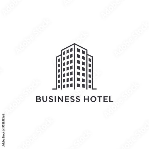 Modern business hotel building logo design.