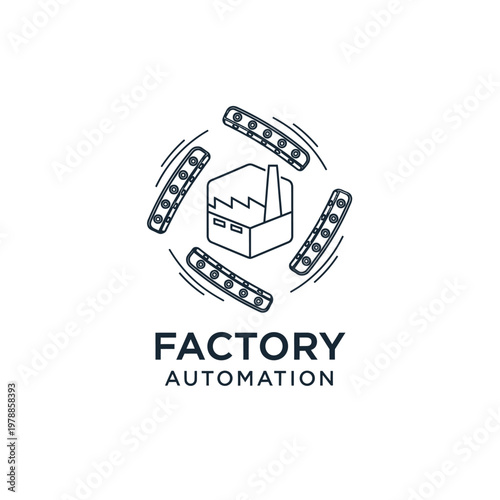Industrial factory automation concept icon.