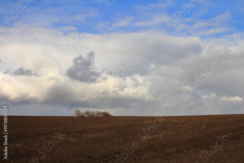 Canvas Print A large field with clouds