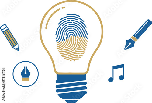 Innovative concepts blending creativity, technology, and individuality Vector