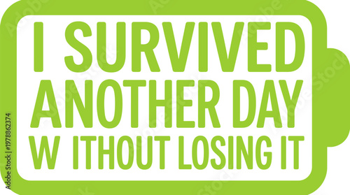 Funny office humor typography, I survived another meeting that could have been an email quote, brown vector badge with envelope and paper plane