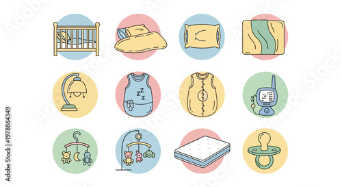 Baby nursery essentials and objects.