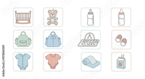 Baby clothes and accessories.