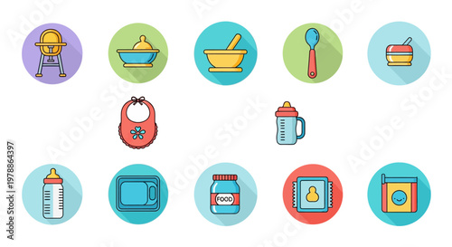 Kitchen Utensils and Appliances Icons.