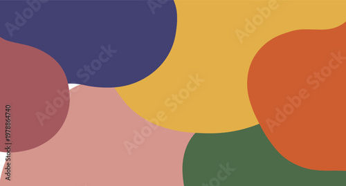 Vibrant colorful abstract shapes overlapping on in modern art style