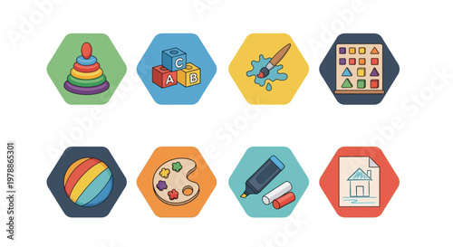 Colorful educational toys for children.