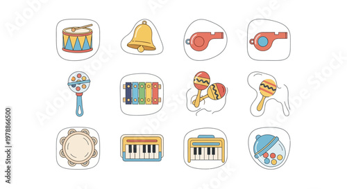 Colorful musical instruments for children.