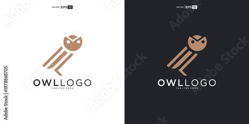 Minimalist Geometric Owl Logo Design Concept for Brand Identity