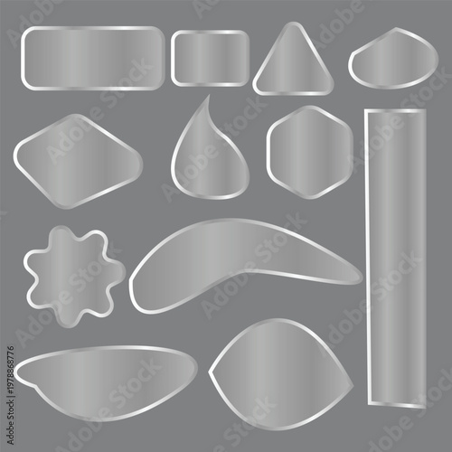White outlined shapes on gray background for design and crafting