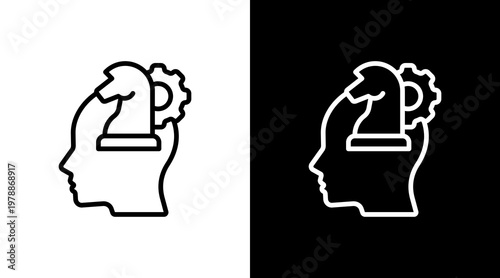 Critical Thinking White Icon Set Design