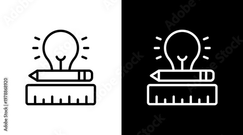 Creativity White Icon Set Design