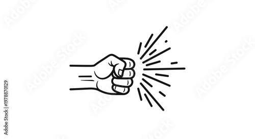 Fist with explosive motion lines.