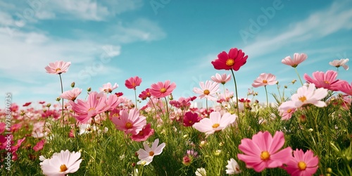 Wildflowers Bloom Under Sunlight in a Meadow During Springtime