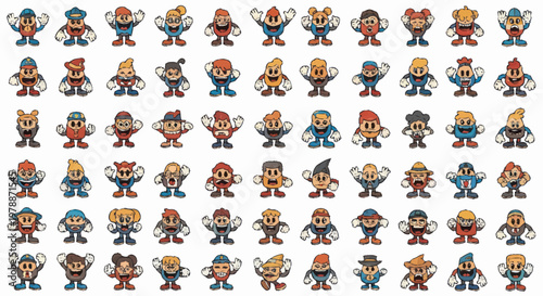 Collection of Retro Video Game Characters and Avatars.