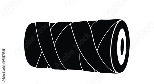 Abstract cylindrical form with geometric shapes a striking silhouette