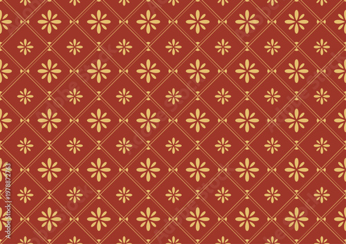 Abstract art template with geometric pattern in Japanese style. Mountain layout design in Asian style. Invitation banner design. Flower pattern background.