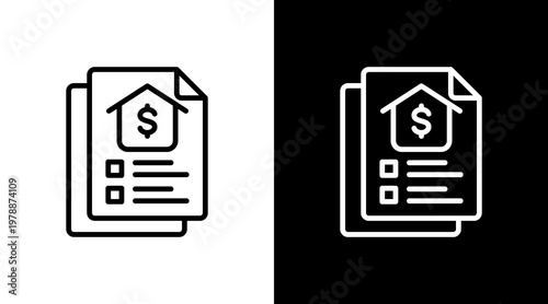 Estate Planning White Icon Set Design
