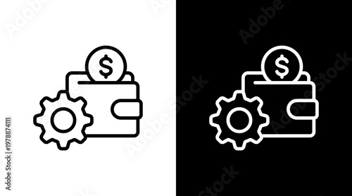 Wealth Management White Icon Set Design