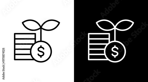 Investment Fund White Icon Set Design
