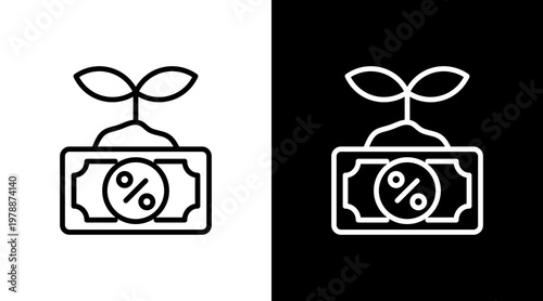 Dividend White Icon Set Design