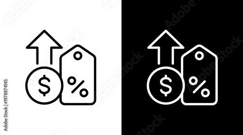 Interest Rate White Icon Set Design