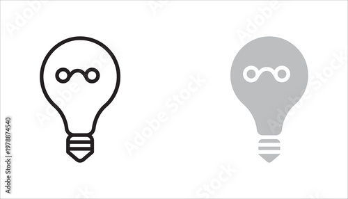 Minimal outline icon of a light bulb representing idea, creativity, and innovation. Perfect for brainstorming, startup, and inspiration concepts.