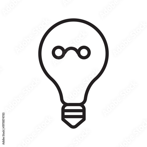 Minimal outline icon of a light bulb representing idea, creativity, and innovation. Perfect for brainstorming, startup, and inspiration concepts.