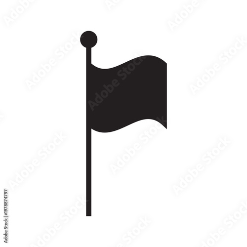 Outline icon of a flag on a pole, symbolizing location, marker, achievement, or country representation. Ideal for navigation, maps, and UI design.