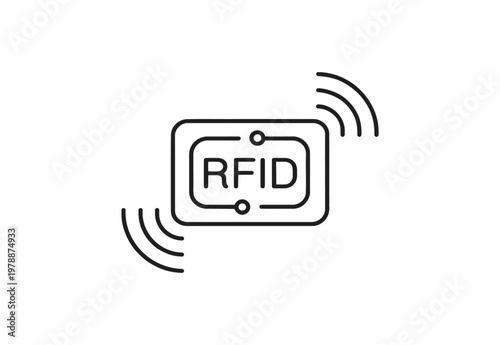 Vector of an rfid card emitting signal waves.