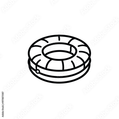 Vector of an inflatable lifebuoy with a design