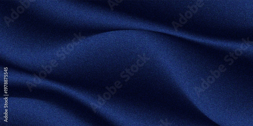Navy blue silk satin. Silky shiny fabric. Dark luxury background with space for design. Banner. Wide. Long. Panoramic.