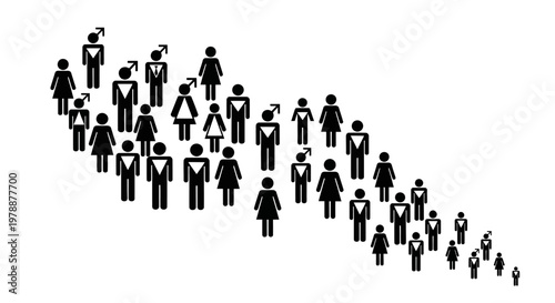 Photos A monochrome depiction of a crowd diminishing in size representing perspective a