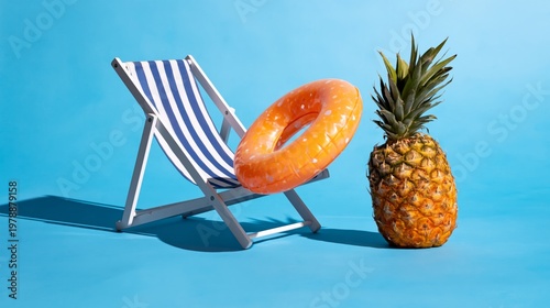 Bright Colors Bring Summer Vibes With a Chair, Float, and Pineapple