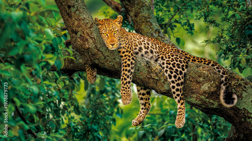 African leopard  on break