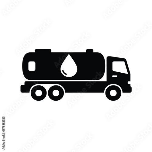 Vector of a tanker truck carrying liquid