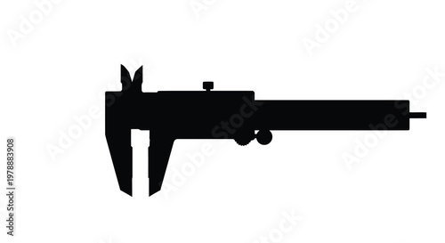 A black silhouette of a precision measuring tool a caliper silhouette