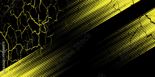 yellow black brush wrap car sticker pattern abstract banner sporty lines black yellow color combination grunge brush modern pattern racing motorsport vector design.